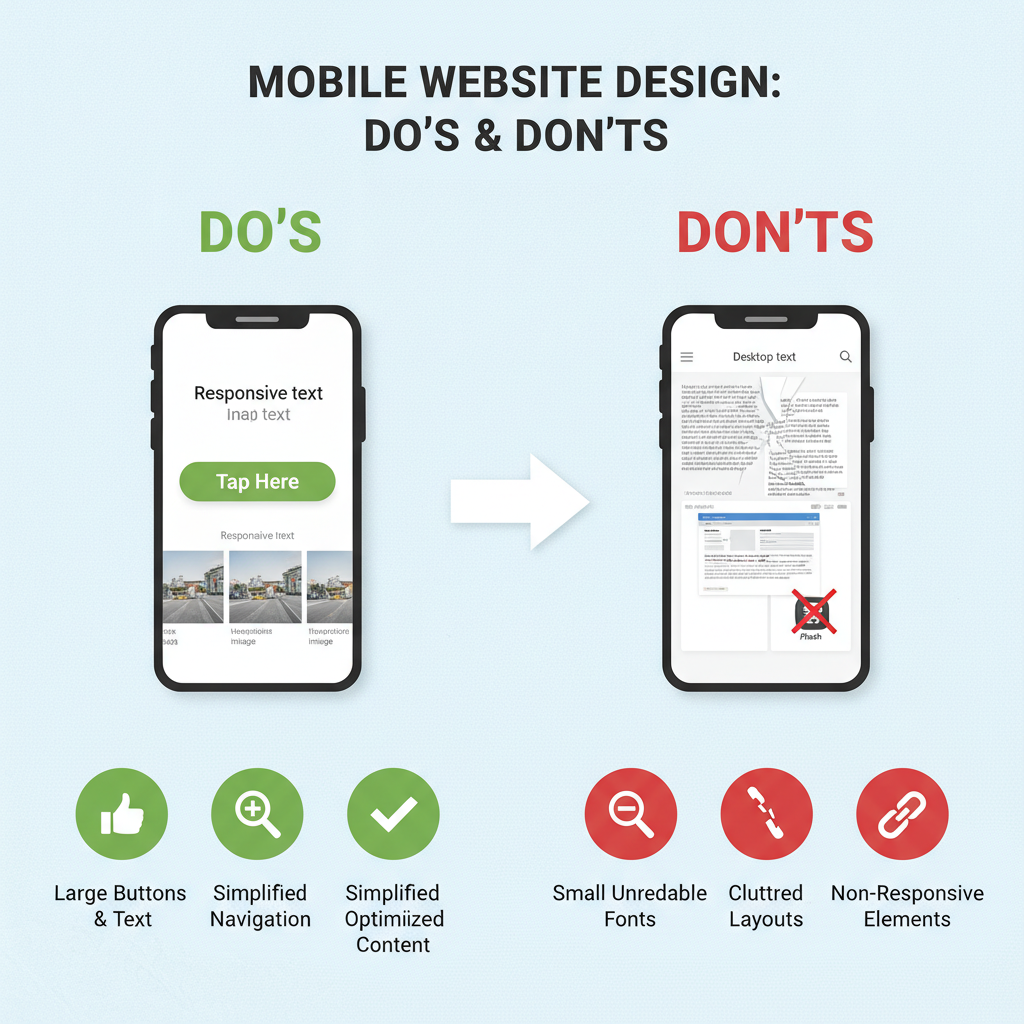 Infografik für Dos und Donts für mobile Websites